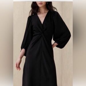 Banana Republic Factory Black Petite Midi Dress